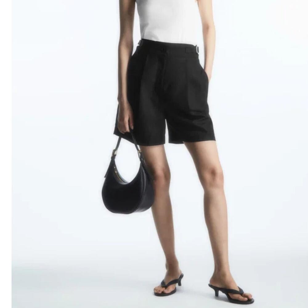 COS Black High-Waist Tailored Shorts